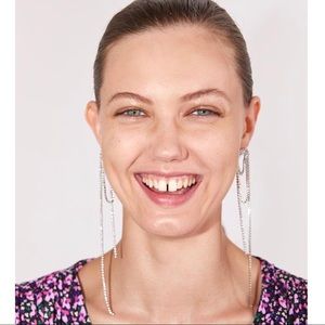 🌈2/$30 New Zara Looping Crystal Drop Earrings